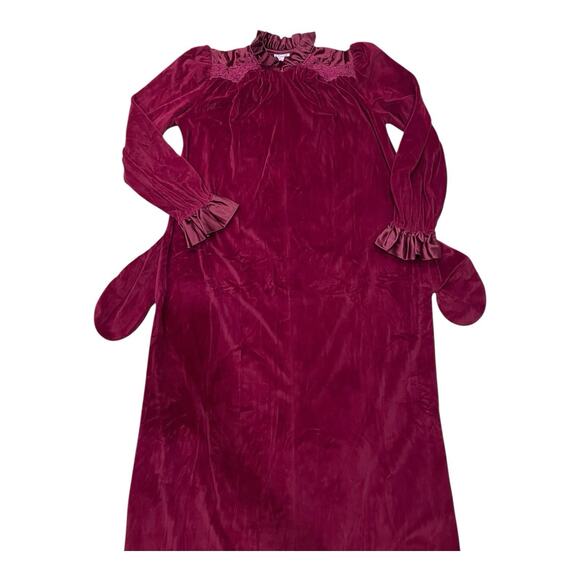 R. Michael Alan Velvet Robe Gown Housecoat Long Sleeves Victorian Edwardian VTG - Picture 6 of 10